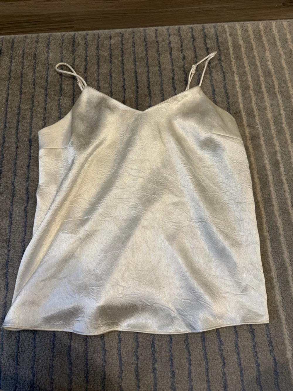 Nine West Silver V-Neck Satin Spaghetti Strap Cami